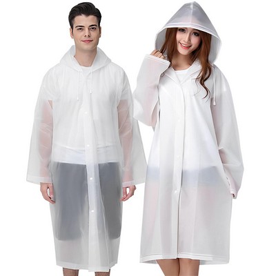 Reusable Rain Ponchos with Hood and Drawstring